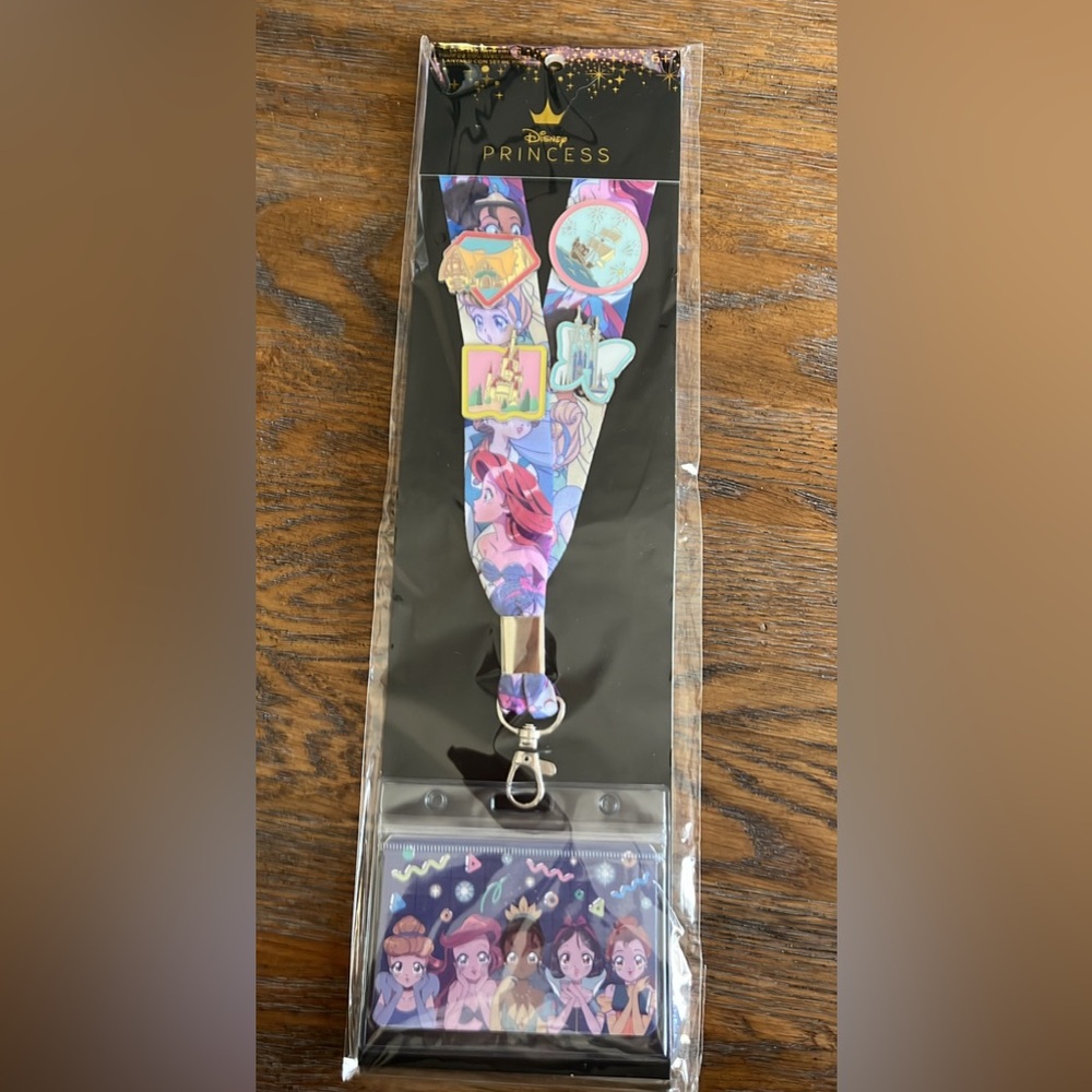 Disney Princess Lanyard with Pin Set loungefly NEW